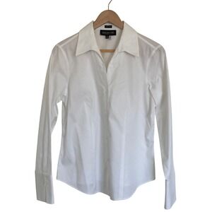 New Jones New York Crisp White Long-Sleeve Button Up Shirt Size 10 Classic